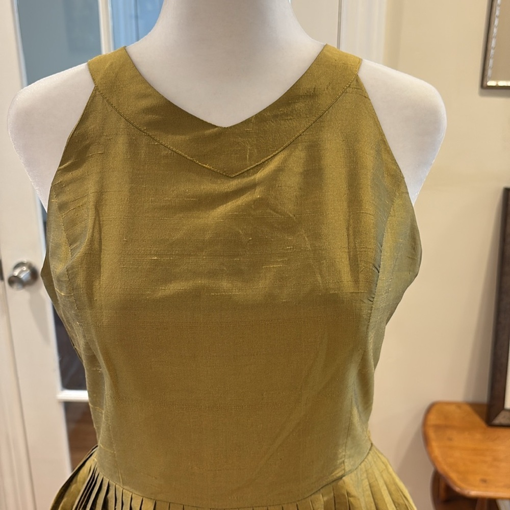 Anthropologie Harlyn Sleeveless Pleated Silk Fit-and-Flare Dress. Size XS. - Picture 2 of 10